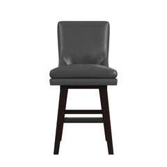 Villanova Espresso/Pewter Swivel Counter Stool (Set of 2) - Ornate Home