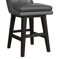 Villanova Espresso/Pewter Swivel Counter Stool (Set of 2) - Ornate Home