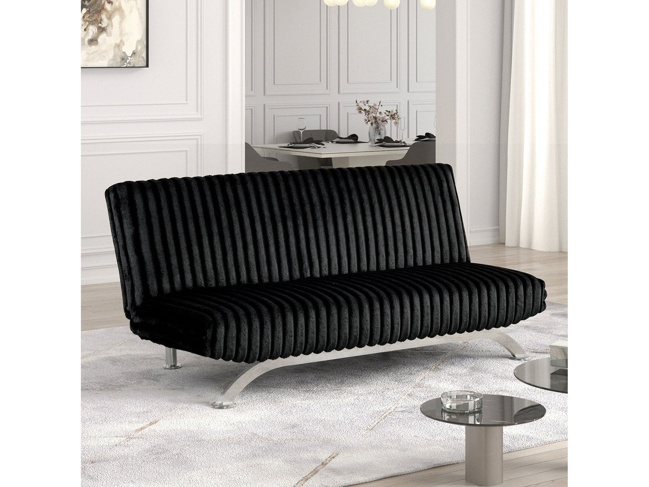 Villeneuve Black Futon Sofa Bed - Ornate Home