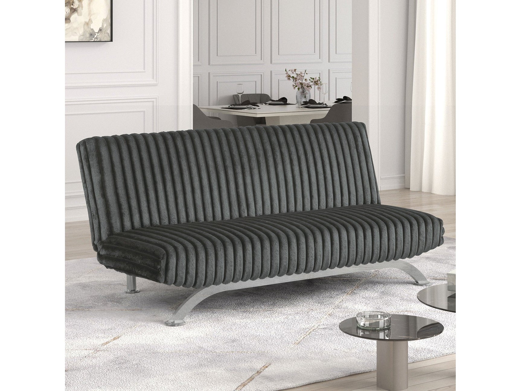 Villeneuve Charcoal Futon Sofa Bed - Ornate Home