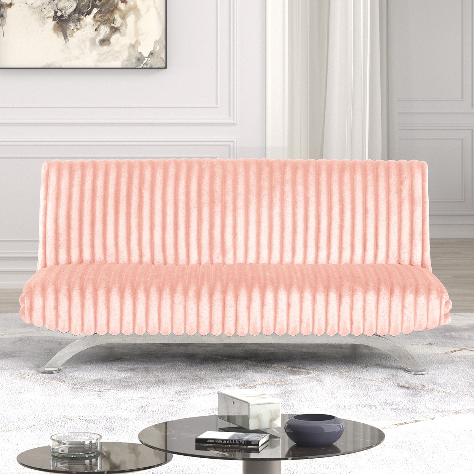 Villeneuve Pink Futon Sofa Bed - Ornate Home