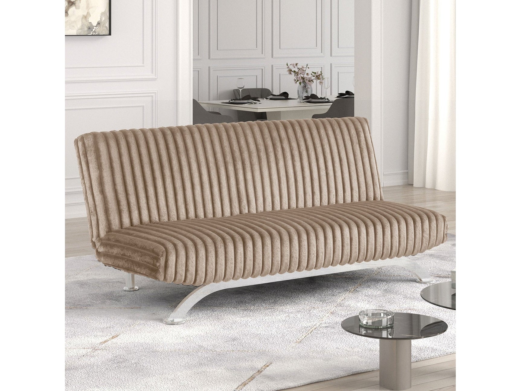 Villeneuve Taupe Futon Sofa Bed - Ornate Home