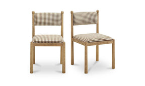 Villetta Brown Gingham Dining Chair (Set of 2) - Ornate Home