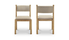 Villetta Brown Gingham Dining Chair (Set of 2) - Ornate Home
