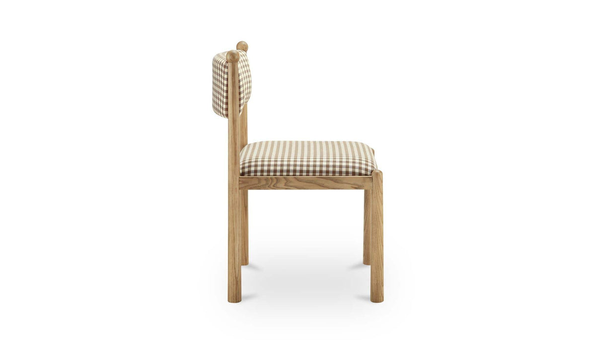 Villetta Brown Gingham Dining Chair (Set of 2) - Ornate Home