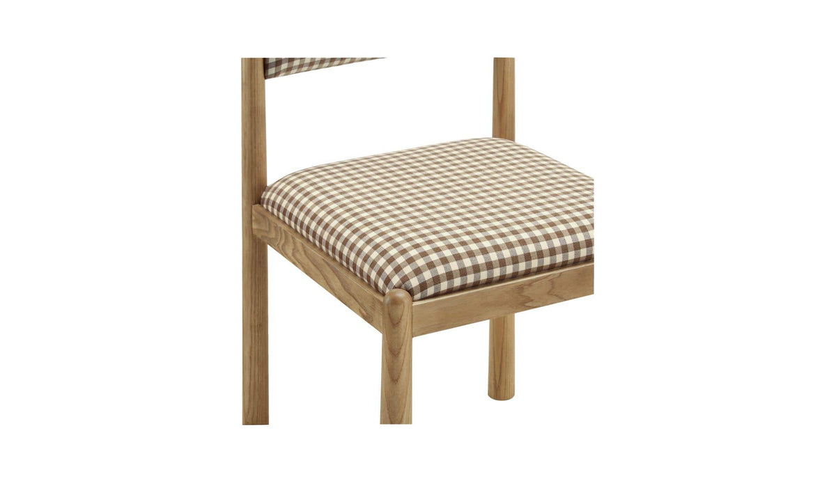 Villetta Brown Gingham Dining Chair (Set of 2) - Ornate Home