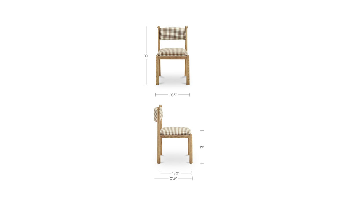 Villetta Brown Gingham Dining Chair (Set of 2) - Ornate Home