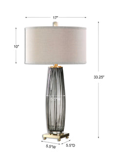 Vilminore Gray Glass Table Lamp - Ornate Home