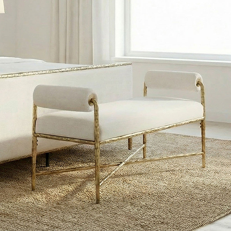 Vilna Matte Gold Bench - Ornate Home