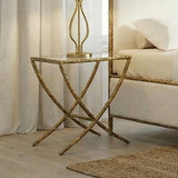 Vilna Matte Gold Side Table - Ornate Home