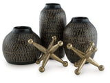Vinburn Black/Gold Finish Accessory Set (Set of 5) - Ornate Home