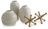 Vinburn White/Gold Finish Accessory Set (Set of 5) (Online Special Price) - Ornate Home