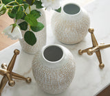 Vinburn White/Gold Finish Accessory Set (Set of 5) (Online Special Price) - Ornate Home