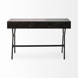 Vince Black/Gold Metal 3 Drawer Office Desk - Ornate Home