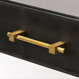 Vince Black/Gold Metal 3 Drawer Office Desk - Ornate Home