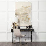 Vince Black/Gold Metal 3 Drawer Office Desk - Ornate Home