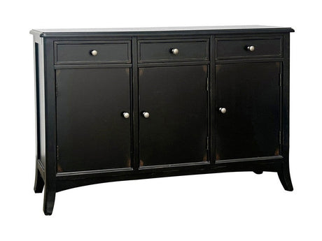 Vincent Black Three-Drawer Sideboard - Ornate Home
