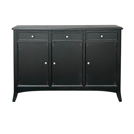 Vincent Black Three-Drawer Sideboard - Ornate Home