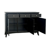 Vincent Black Three-Drawer Sideboard - Ornate Home