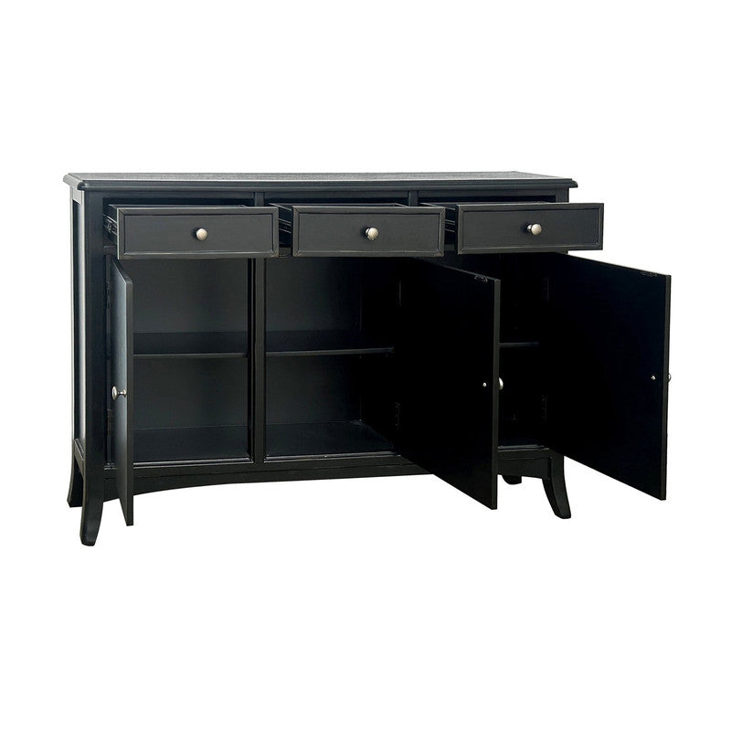 Vincent Black Three-Drawer Sideboard - Ornate Home