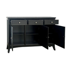 Vincent Black Three-Drawer Sideboard - Ornate Home