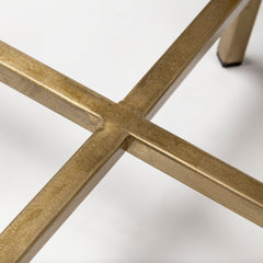 Vincent White/Gold 33" Octagonal Marble Tabletop Coffee Table - Ornate Home