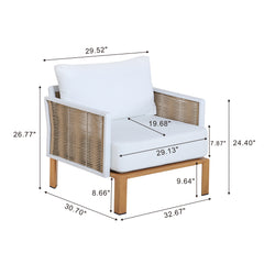 Vine 4-Piece Patio Conversation Set in Cream - Ornate Home
