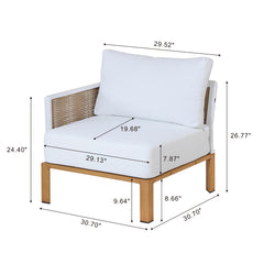 Vine 4-Piece Patio Conversation Set in Cream - Ornate Home