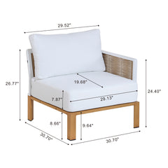 Vine 4-Piece Patio Conversation Set in Cream - Ornate Home
