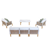 Vine 4-Piece Patio Conversation Set in Cream - Ornate Home