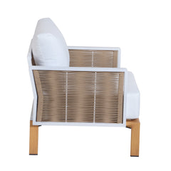 Vine 4-Piece Patio Conversation Set in Cream - Ornate Home