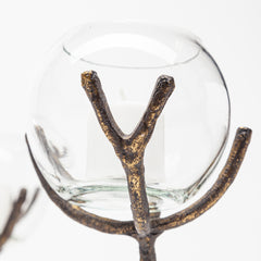 Vine Gold Distressed Metal Creeper Five Candle Table Candle Holder - Ornate Home