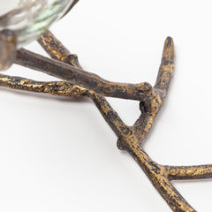 Vine Gold Distressed Metal Creeper Five Candle Table Candle Holder - Ornate Home