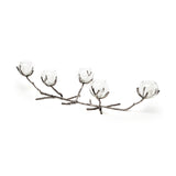 Vine Silver Distressed Metal Creeper Five Candle Table Candle Holder - Ornate Home
