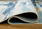 Vinlett Cream/Blue/Brown 8' x 10' Washable Rug - Ornate Home
