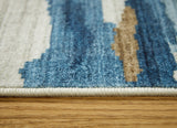 Vinlett Cream/Blue/Brown 8' x 10' Washable Rug - Ornate Home