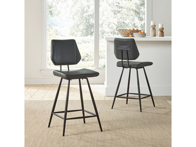 Vinson Modern Swivel Counter Stool in Cobalt (Set of 2) - Ornate Home