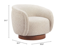 Vinta Beige Swivel Chair - Ornate Home