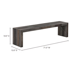 Vintage Grey Large Bench - Ornate Home
