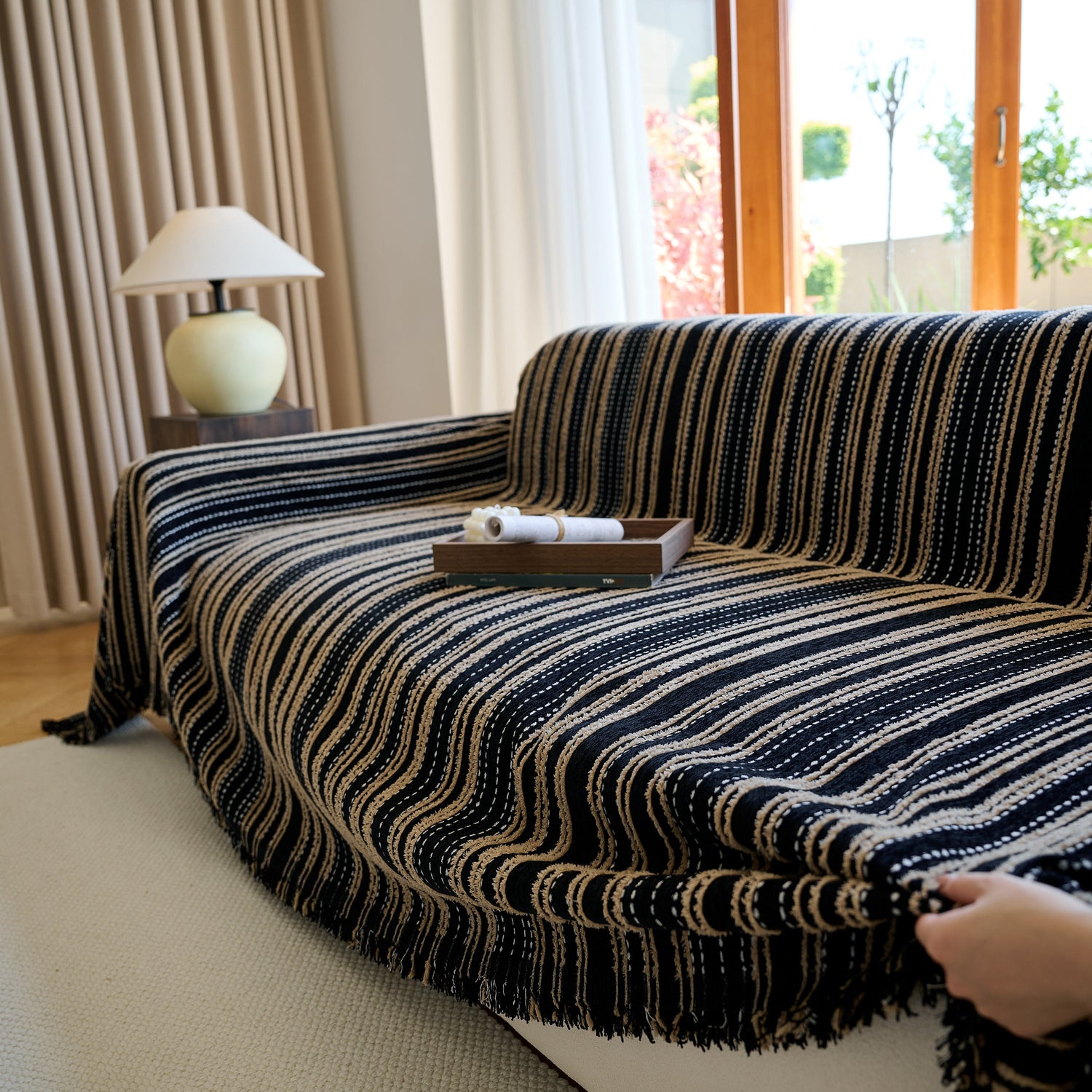 Vintage-Inspired Striped Blankets for Couch Covers Luxury Couch Throw Cover with Timeless Elegance - Ornate Home