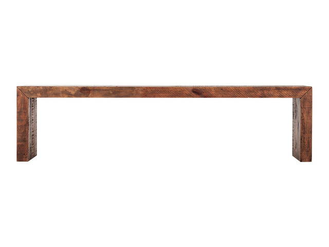 Vintage Light Brown Large Bench - Ornate Home