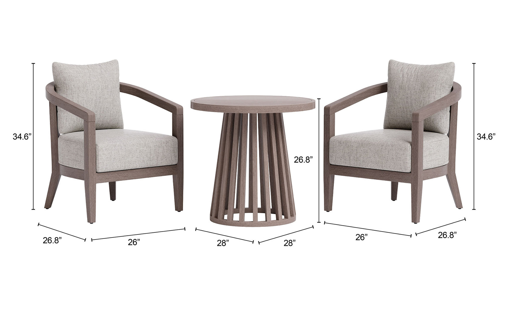 Viola Brown Patio Seating Set