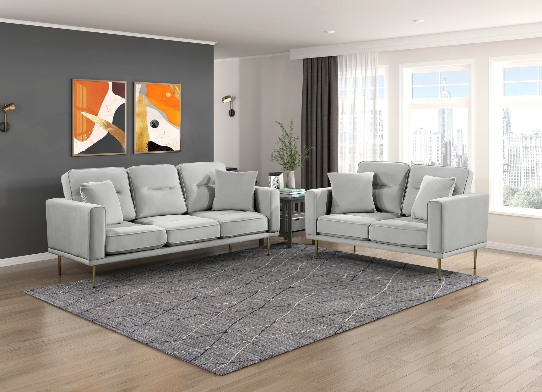 Violetta Gray Loveseat - Ornate Home