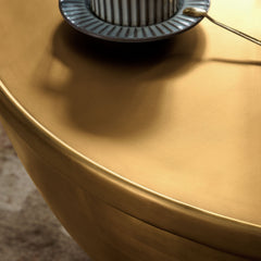 Viora Burnished Brass 32 Inch Metal Storage Coffee Table - Ornate Home