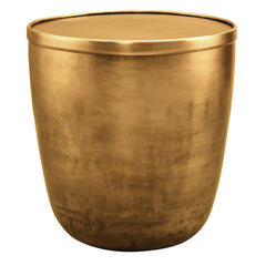Viora Burnished Brass Metal Storage Side Table - Ornate Home