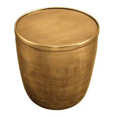 Viora Burnished Brass Metal Storage Side Table - Ornate Home
