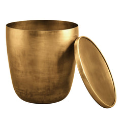 Viora Burnished Brass Metal Storage Side Table - Ornate Home
