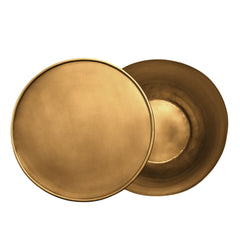 Viora Burnished Brass Metal Storage Side Table - Ornate Home