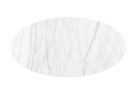 Virden Black/White/Gold Oval Cocktail Table - Ornate Home