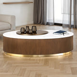 Virden Brown/White/Gold Oval Cocktail Table - Ornate Home